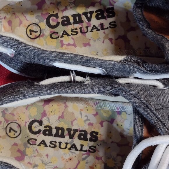 Women’s Canvas Casual Black and White Shoes – Size 7 - Picture 7 of 14